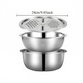 3-Piece Stainless Steel Colander Grater & Salad Bowl Set Kitchen Grater Set Nixie 3pcs-set