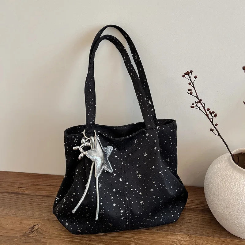 Women's Large Capacity Tote Bag – Korean Style Shoulder Bag Women's Tote Bag Nixie Black