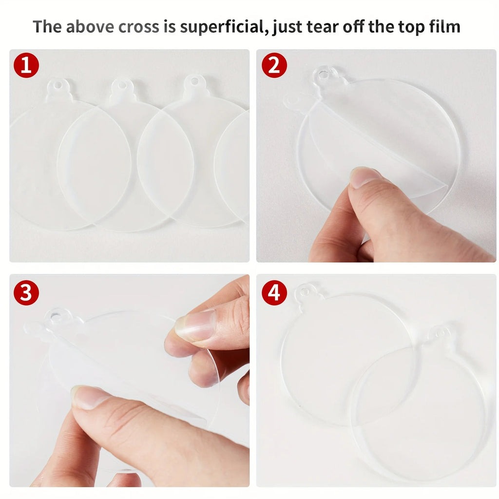 10pcs Clear Acrylic Christmas Ornament Blanks – DIY Round Discs DIY Ornament Blanks Nixie