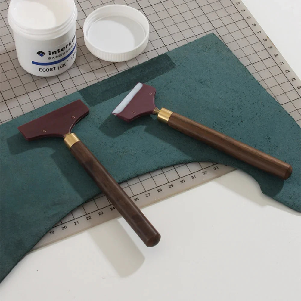 Leather Gluing Tool Sandalwood Handle DIY Leathercraft Glue Spreader