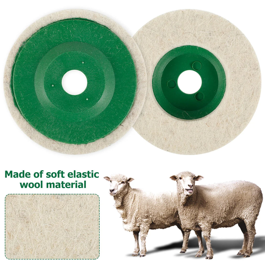10Pcs 4" Wool Felt Buffing Pads for Angle Grinder Polishing Polishing Buffing Pads Nixie