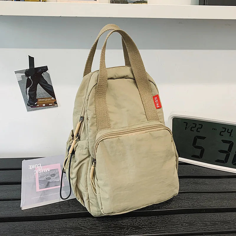 Japanese Lightweight Nylon Backpack – Travel & School Bag Nylon Backpack Nixie BB-432-khaki