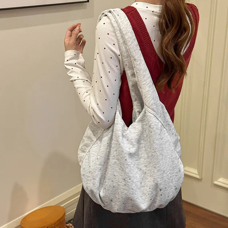 Korean Star Pattern Tote Bag – Large Shoulder Bag | Nixie Tote Shoulder Bag Nixie