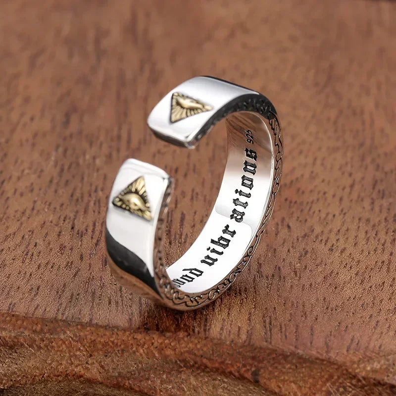 Retro Punk Gothic Biker Ring – Men's Adjustable Zinc Alloy Gothic Biker Ring Nixie