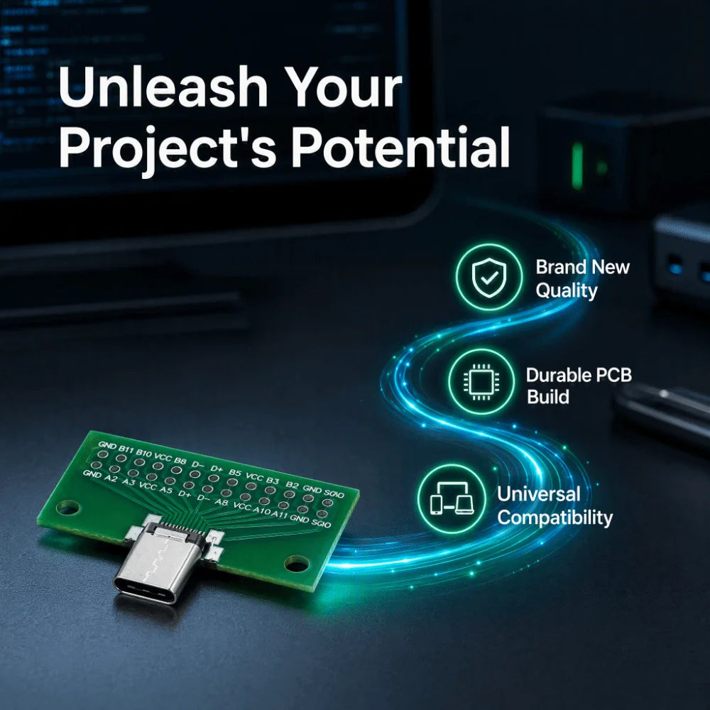 USB Type-C 24 Pin Male to Female PCB Adapter – USB 3.1 USB-C PCB Adapter Nixie
