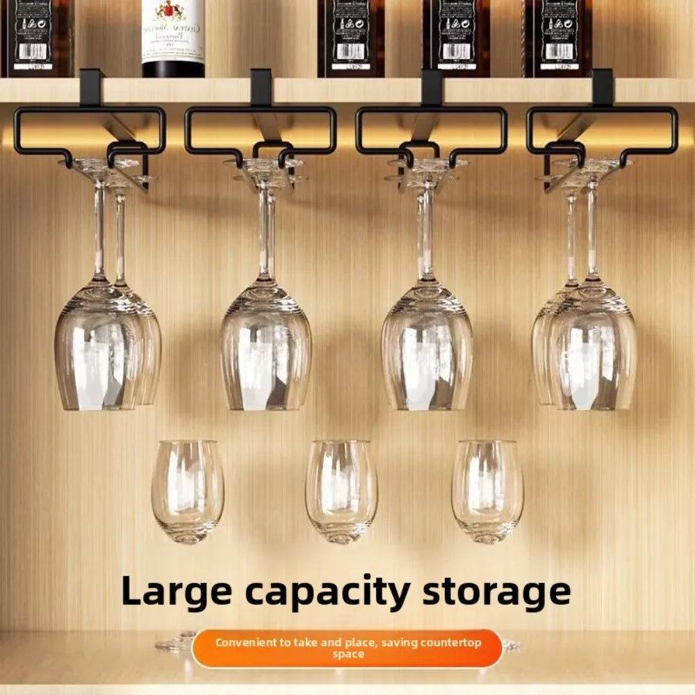 Hanging Wine Glass Rack – No-Drill Inverted Drain Shelf Wine Glass Rack Nixie