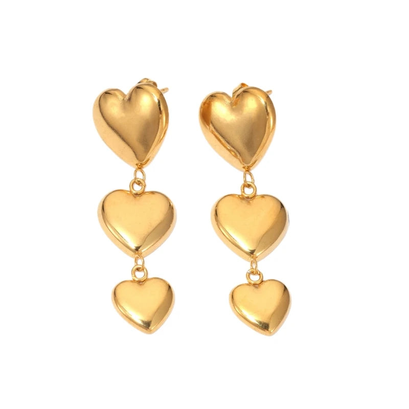 Gold Heart Stud Earrings – 14K Gold Plated Stainless Steel Stud Earrings Nixie