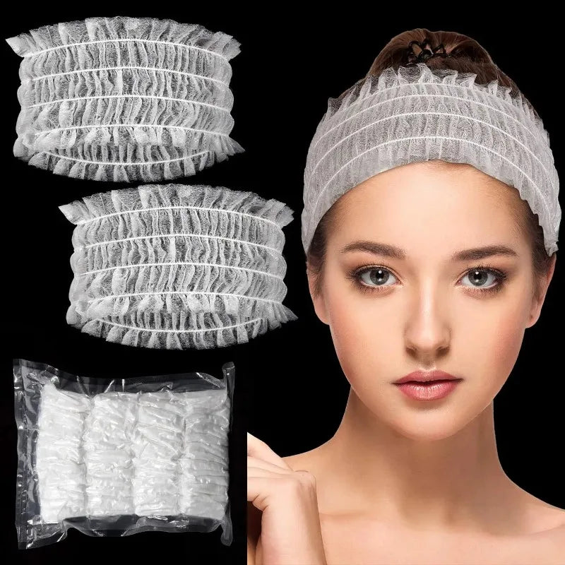 10Pcs Disposable Spa Headbands – Soft Non-Woven Fabric for Women Disposable Spa Headband Nixie
