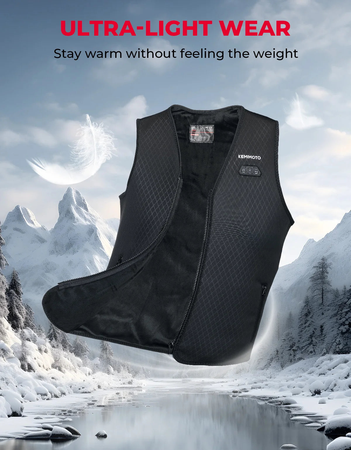KEMIMOTO USB Electric Heated Vest – 6-Zone, Men & Women Electric Heated Vest Nixie