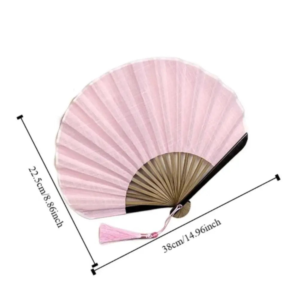 Japanese & Chinese Folding Hand Fan – Bamboo & Linen Cloth Folding Hand Fan Nixie