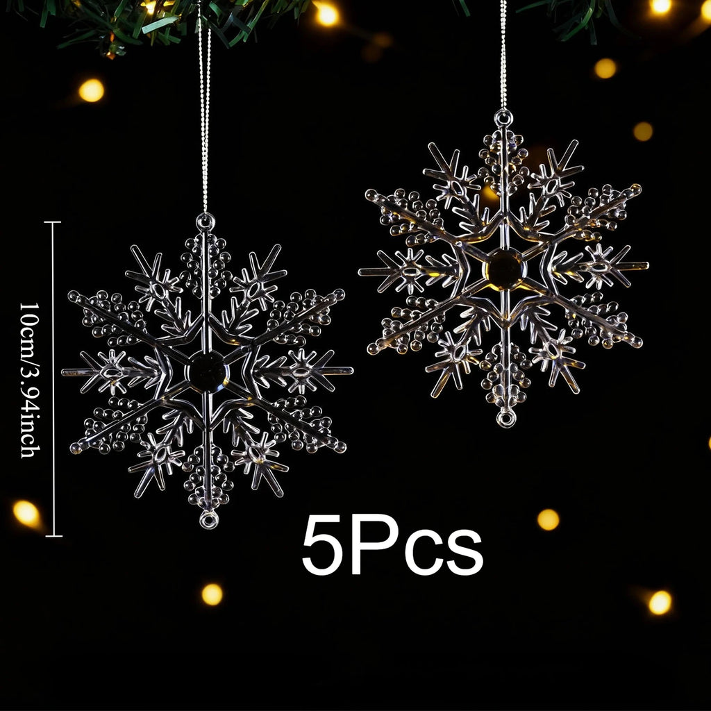 Christmas Snowflake Ornaments Transparent Acrylic Hanging Décor Christmas Ornaments Nixie 15-100mm