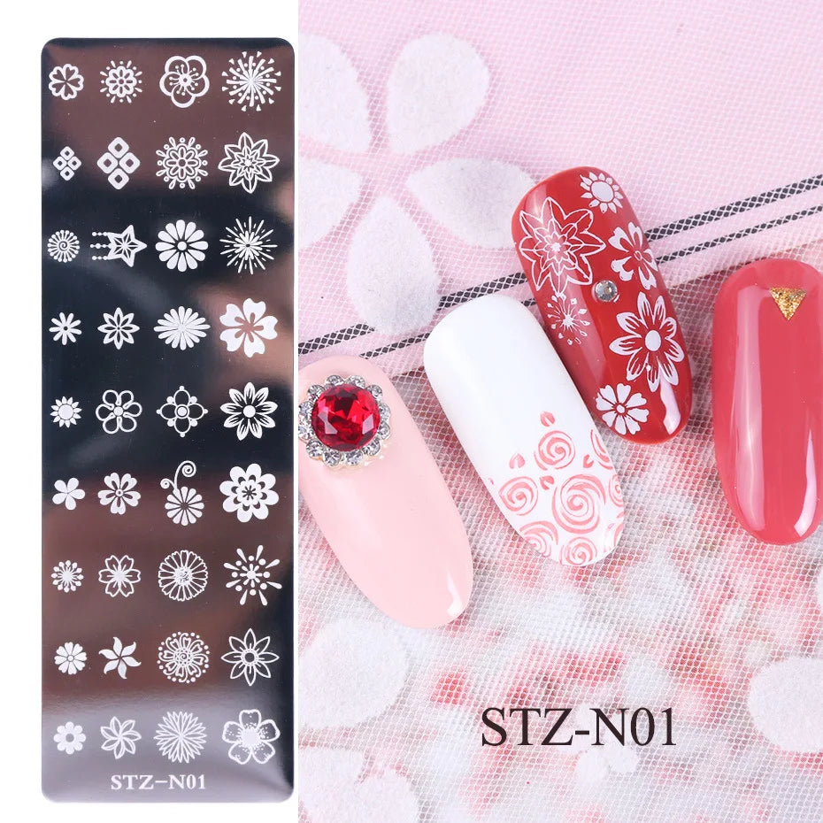 Nail Art Stamping Plates – Floral, Butterfly & Dandelion Designs Nail Stamping Plates Nixie STZ-N01