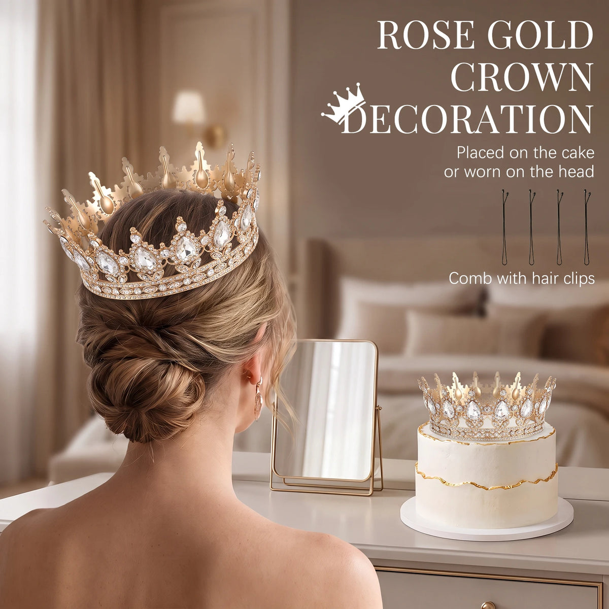 Crown Birthday Cake Topper Set – 3D Decor, Balls & Acrylic Topper