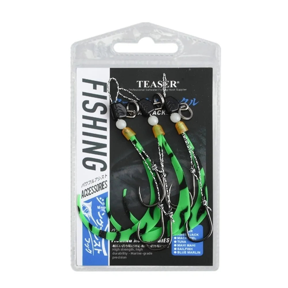 Silicone Skirt Jig Lure – Luminous Tail Streamer & Barbed Hook