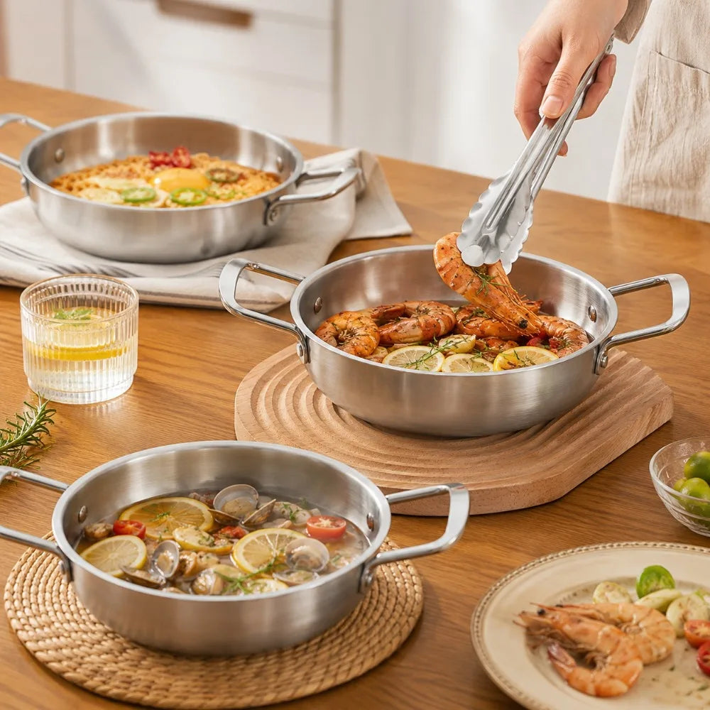 4-Piece Stainless Steel Noodle Soup Pot & Tong Set Cookware Set Nixie
