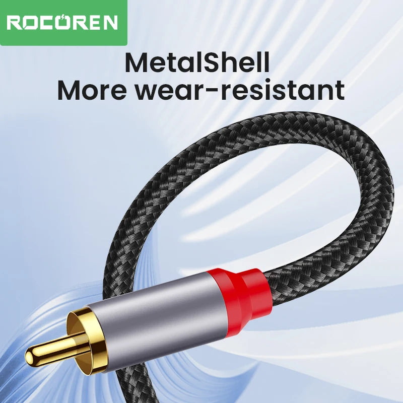 Rocoren 3.5mm to 2 RCA Audio Cable HiFi Stereo Splitter Audio Splitter Cable Nixie