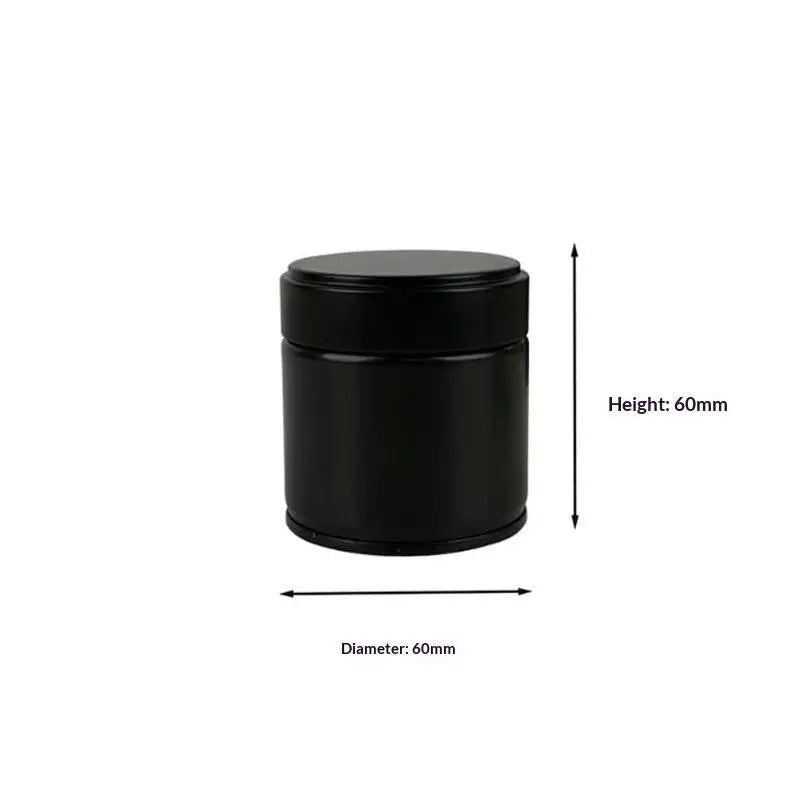 Mini Airtight Matcha Powder Tin Can | Portable Tinplate Jar Food Storage Tin Nixie 60mm Black