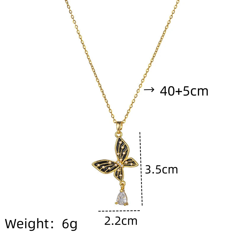 Pearl Butterfly Tassel Pendant Necklace – Women's Clavicle Chain Pendant Necklace Nixie