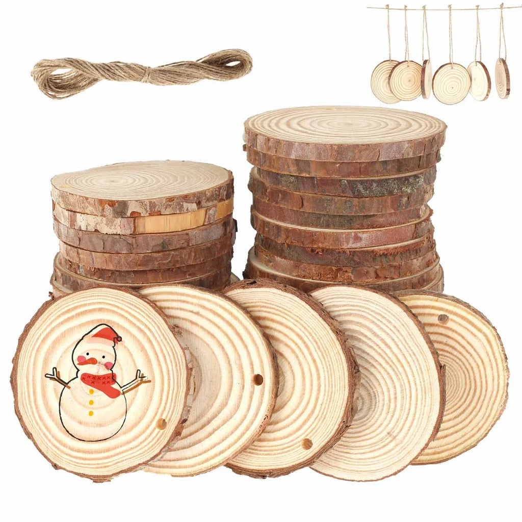 Natural Pine Wood Slices 30/50Pcs – DIY Crafts & Decor Wood Craft Slices Nixie