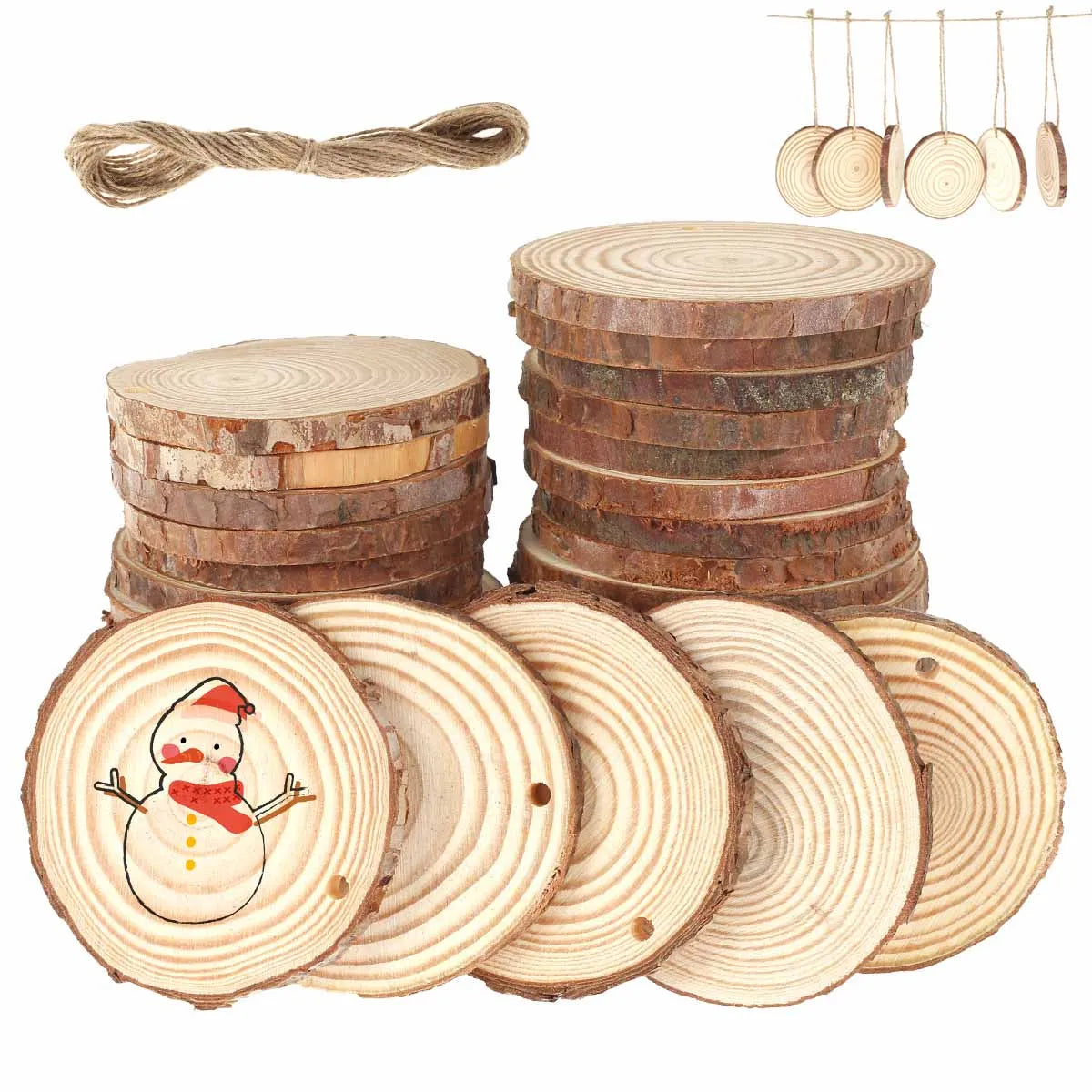 Natural Pine Wood Slices 30/50Pcs – DIY Crafts & Decor Wood Craft Slices Nixie