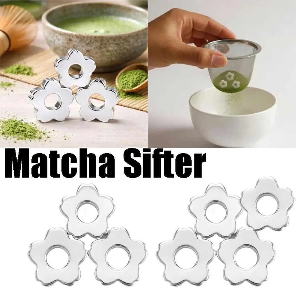 Stainless Steel Matcha Sifter Beads | Flower Shape, 3 or 4 Pc