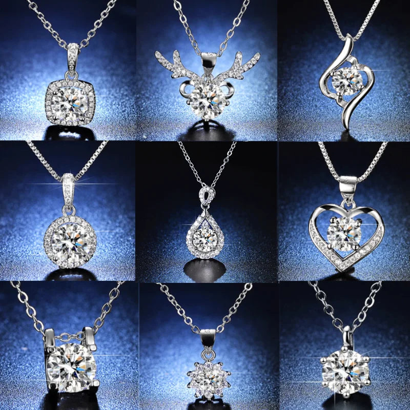 Silver CZ Cubic Zirconia Pendant Necklace | Bridal Wedding Jewelry Pendant Necklace Nixie