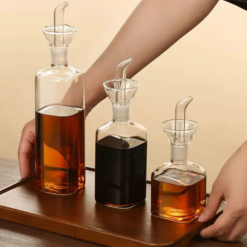 Borosilicate Glass Olive Oil Dispenser – Non-Drip & Leak Proof Oil Dispenser Bottle Nixie