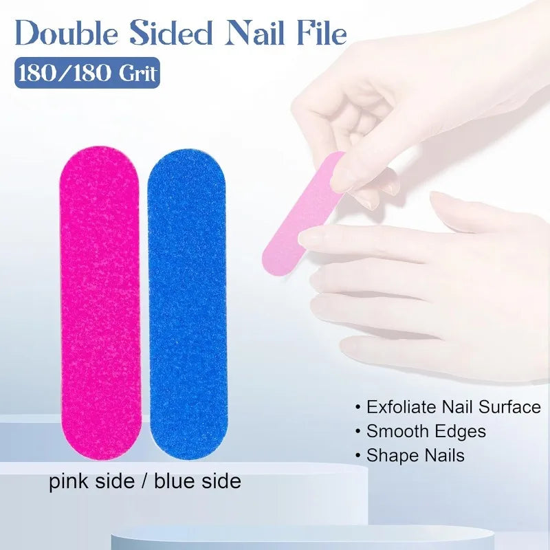 3-Piece Mini Nail File Set – Files, Cuticle Sticks & Pads Nail Manicure Set Nixie
