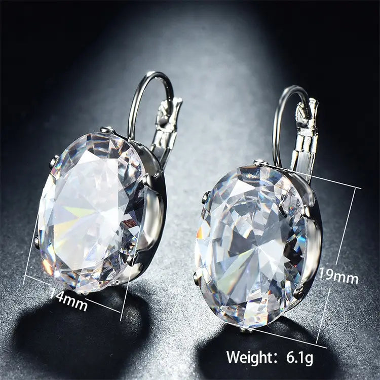 Women's Large Zircon Drop Earrings – Crystal Statement Jewelry