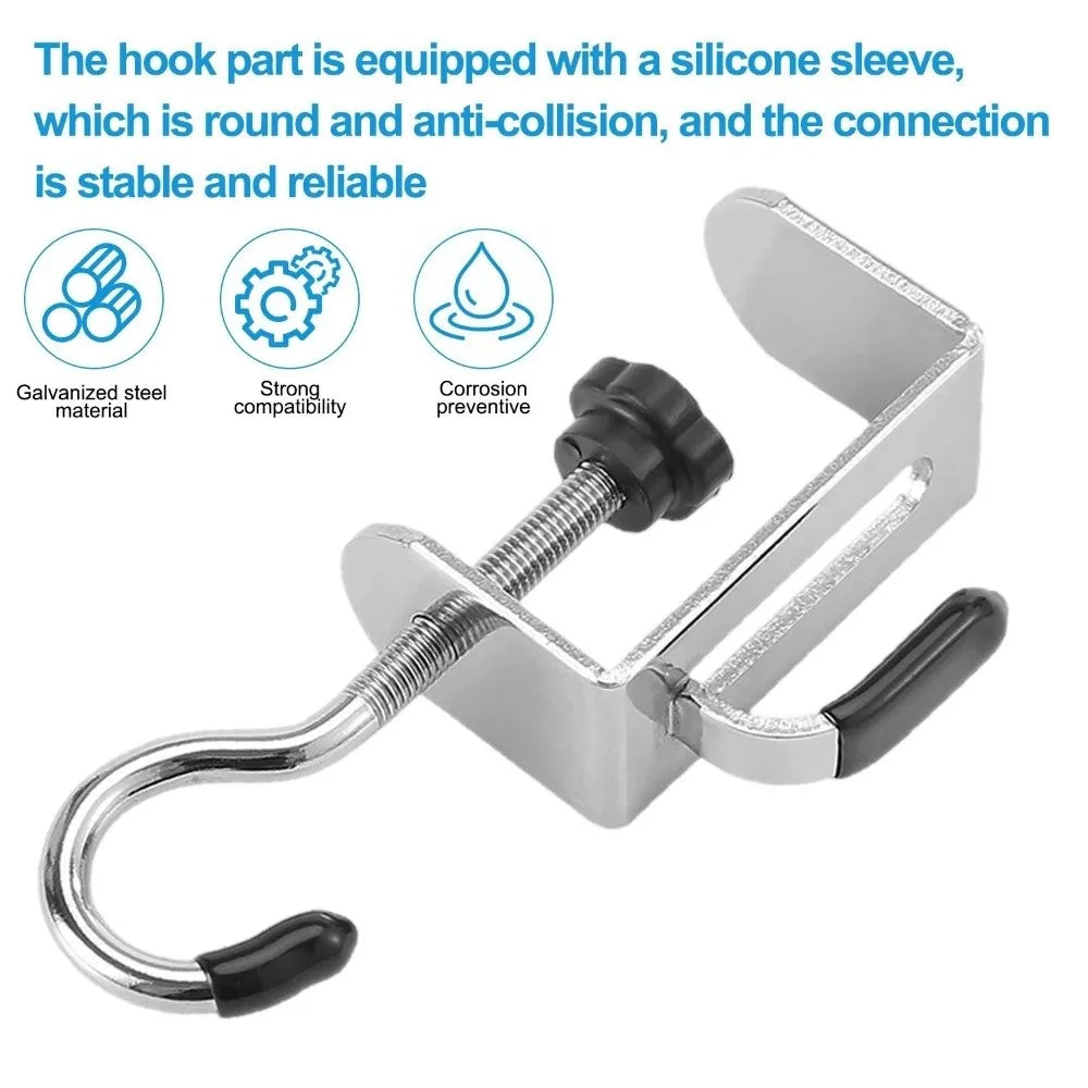 2pcs Adjustable Desk Edge Hooks – Punch-Free Hanging Clips