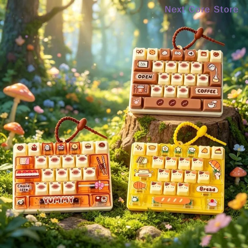 26-Key Fidget Keyboard Toy Mini Bag Charm Pendant Keychain Fidget Keychain Toy Nixie