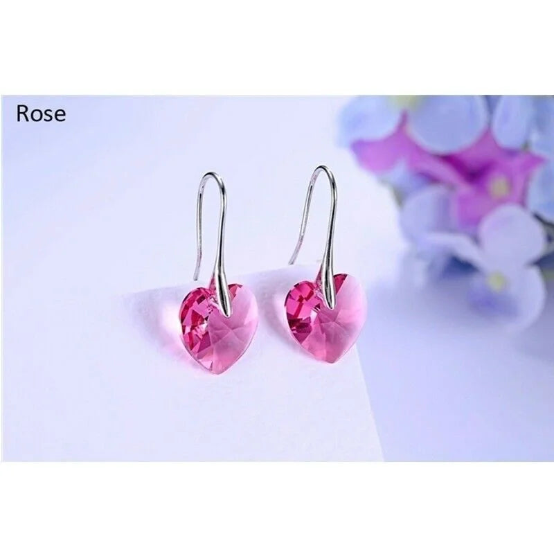 Rose Red CZ Heart Necklace & Earrings Set | Nixie Jewelry Jewelry Set Nixie