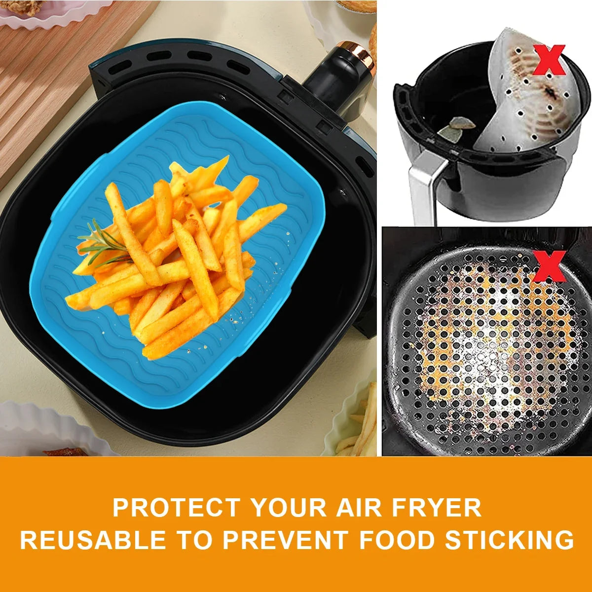 2Pcs Silicone Air Fryer Liners for Ninja Dual – Reusable Air Fryer Liner Nixie