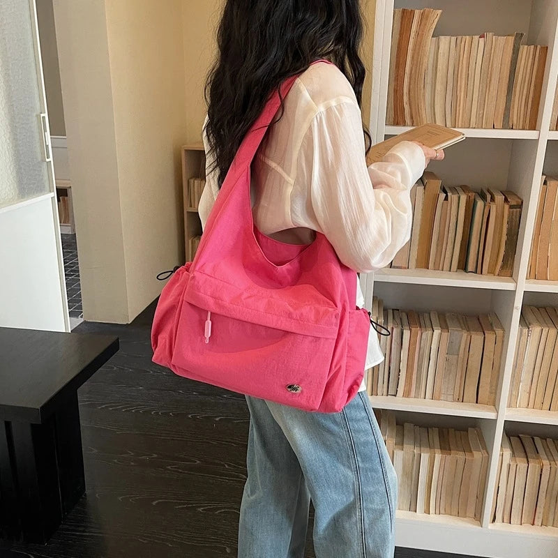 Women's Large Capacity Minimalist Nylon Tote Shoulder Bag Nylon Tote Bag Nixie