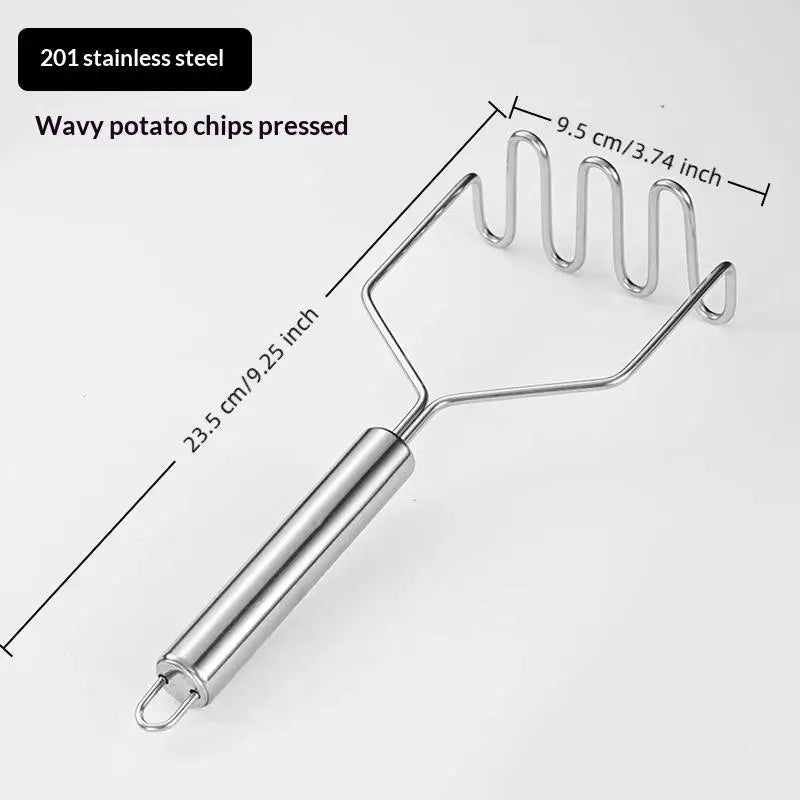 Heavy Duty Stainless Steel Potato Masher – Grip Handle Potato Masher Nixie 2