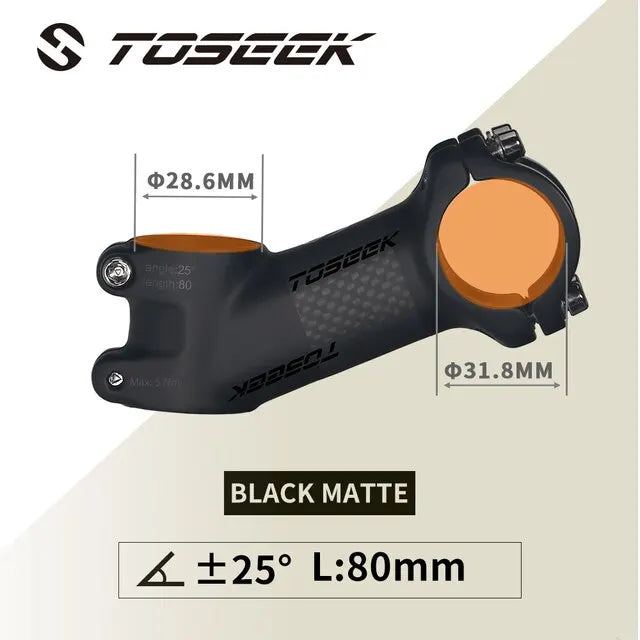TOSEEK Carbon Alloy MTB Handlebar Stem 31.8mm Ultralight