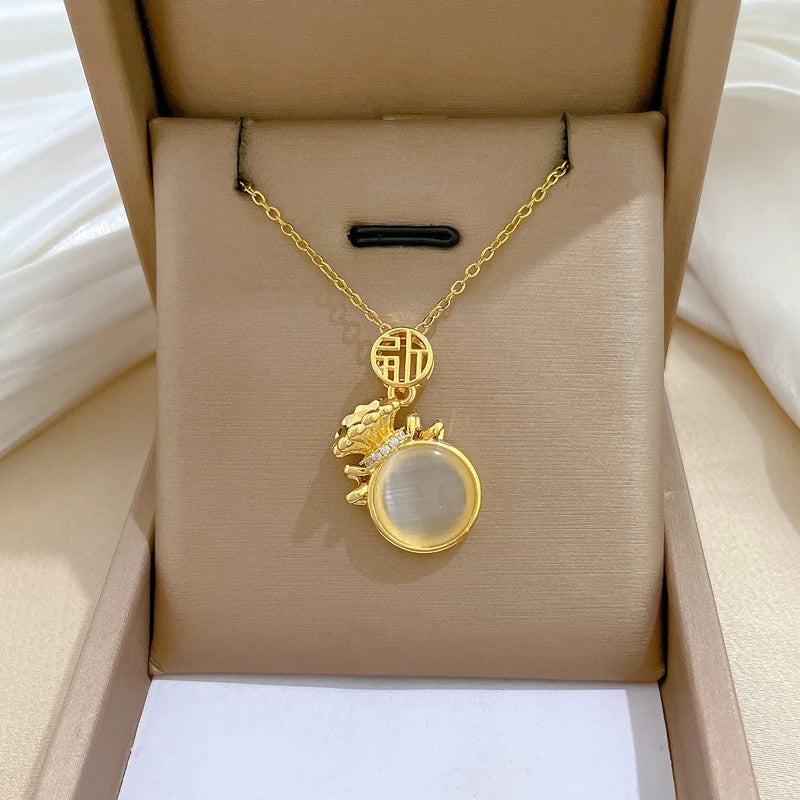 Women's Minimalist Gold Stainless Steel Pendant Necklace Pendant Necklace Nixie