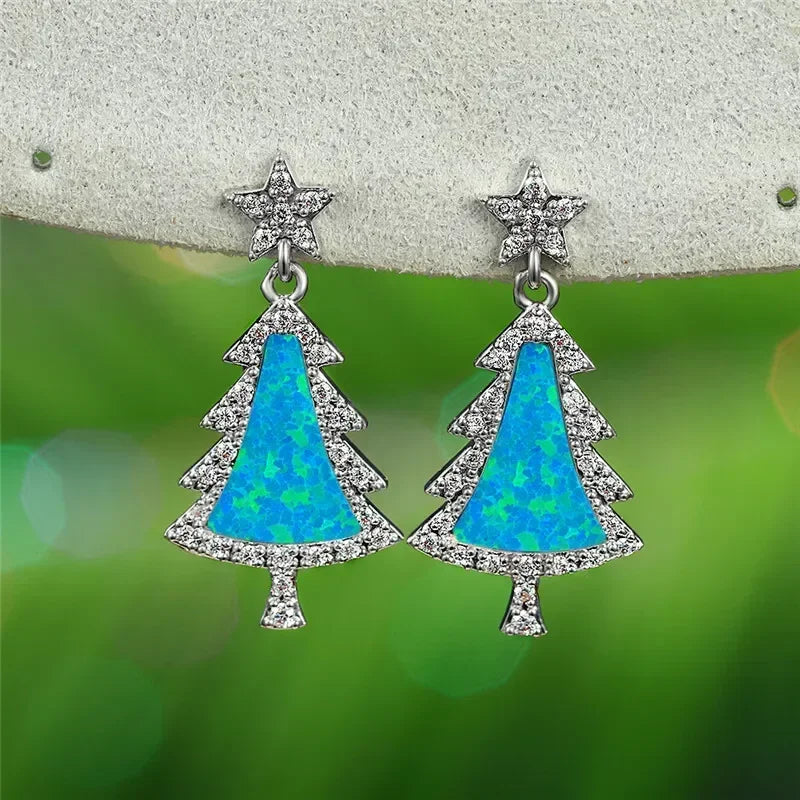 Blue Simulated Opal Crystal Stud Earrings | Holiday Fashion Jewelry Fashion Stud Earrings Nixie