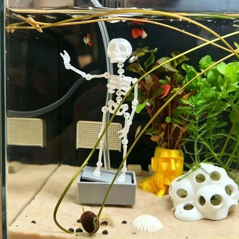 3D Printed Dancing Skull Aquarium Ornament | Fish Tank Decor Aquarium Ornament Nixie