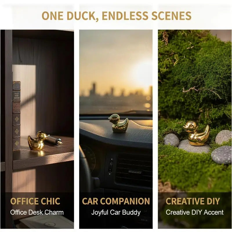 Mini Golden Duck Resin Figurines – Party & Dollhouse Decor Resin Figurine Nixie