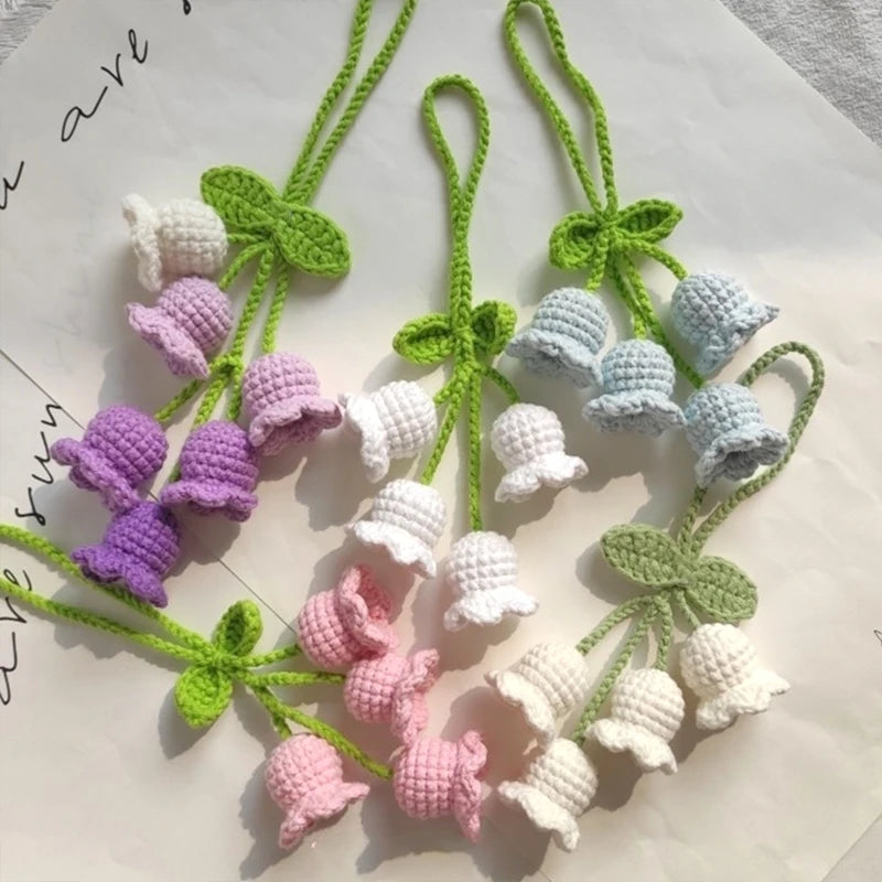 Handmade Crochet Lily of the Valley Flower Keychain Flower Keychain Nixie