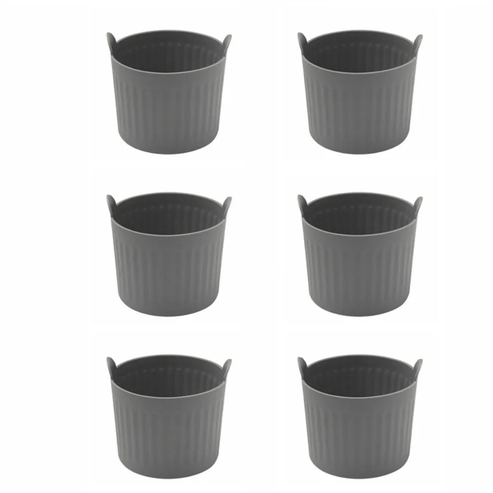 6-Piece Nonstick Silicone Cake Molds – Food Grade Baking Cup Set Silicone Baking Molds Nixie Grey