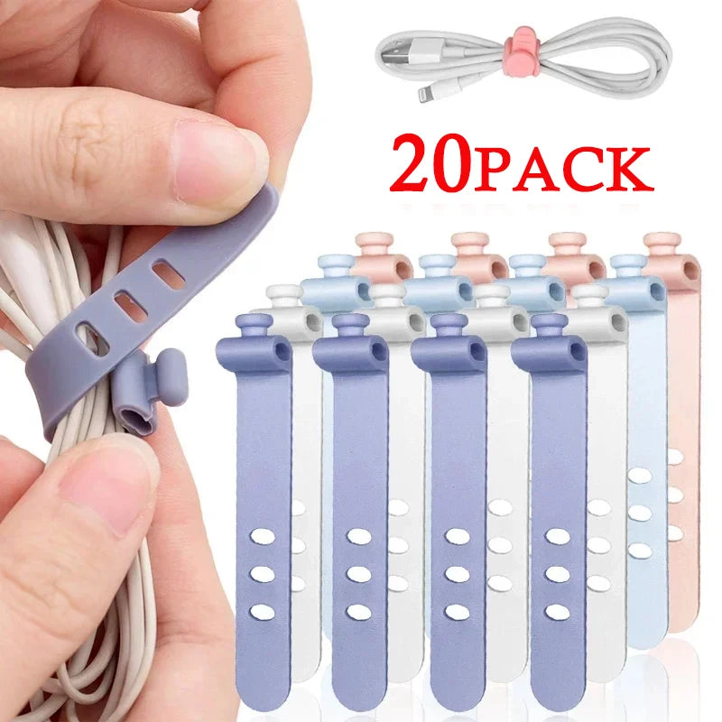 Reusable Silicone Cable Ties Cord Organizer – 4/12/20 Pack Silicone Cable Ties Nixie