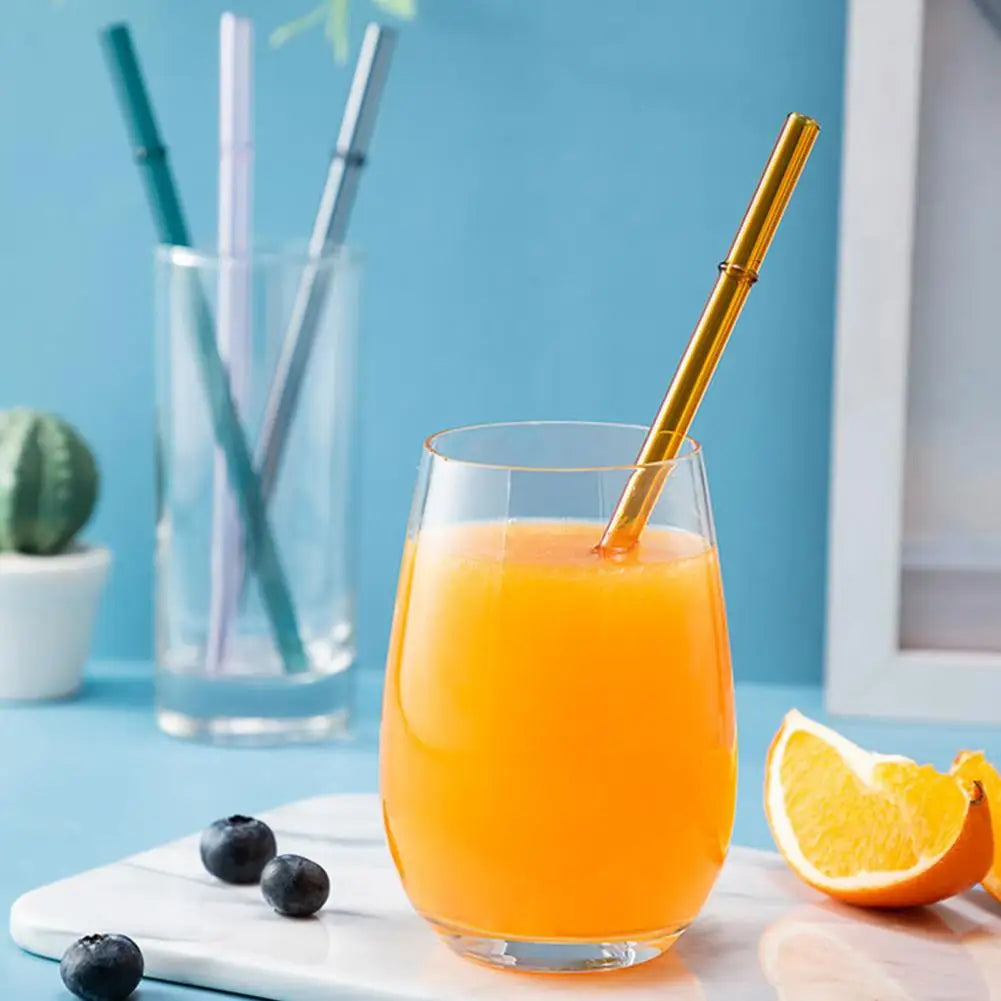2Pcs Reusable Borosilicate Glass Straws – Eco-Friendly Glass Drinking Straws Nixie