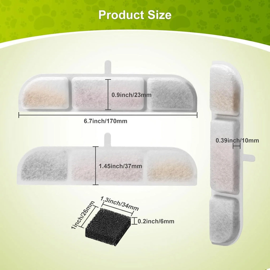 Activated Carbon Filter Cartridge for Cat Fountain WFP6 – 6/12 Pack Cat Fountain Filter Nixie
