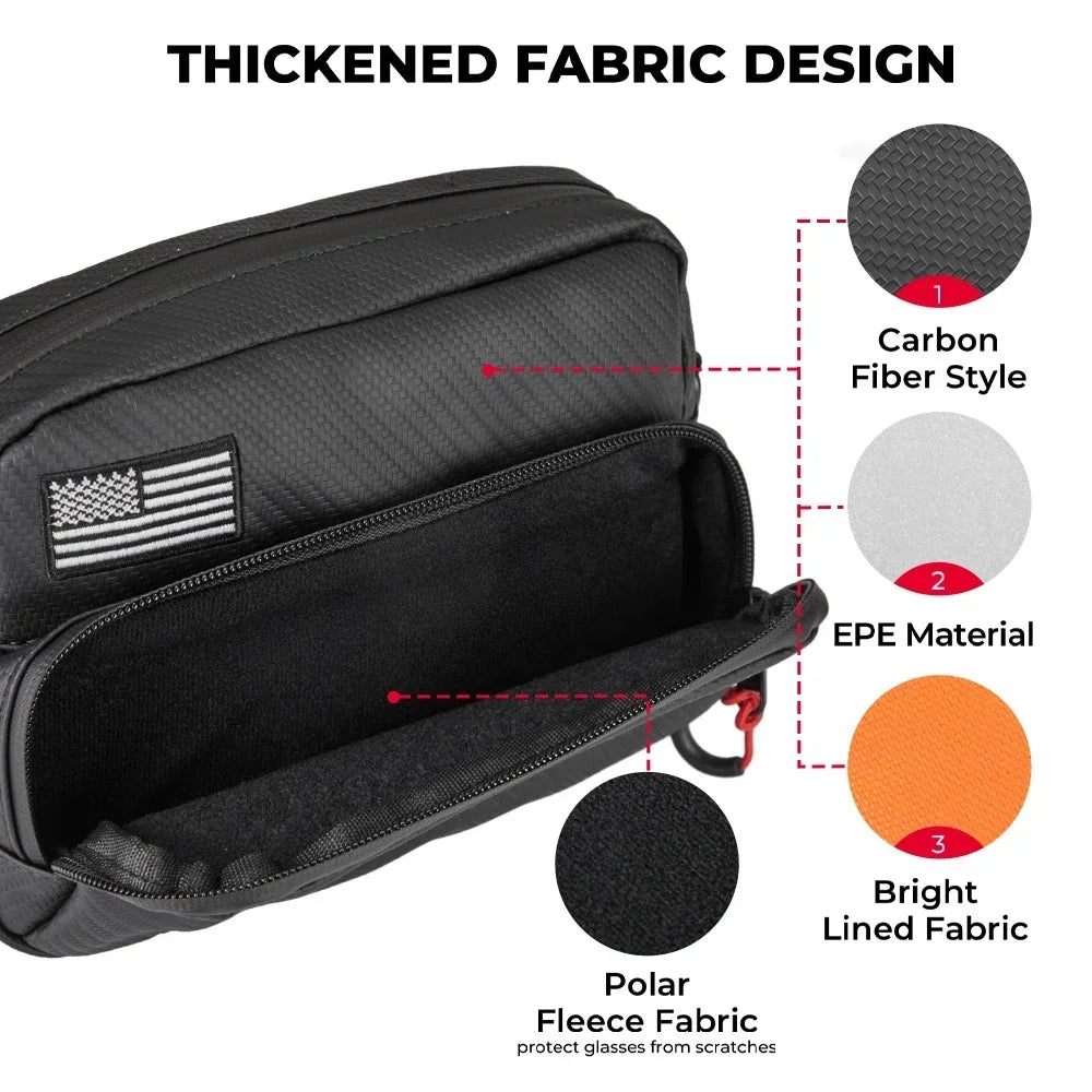 KEMIMOTO Motorcycle Handlebar Bag – Universal Fork & Sissy Bar Motorcycle Handlebar Bag Nixie