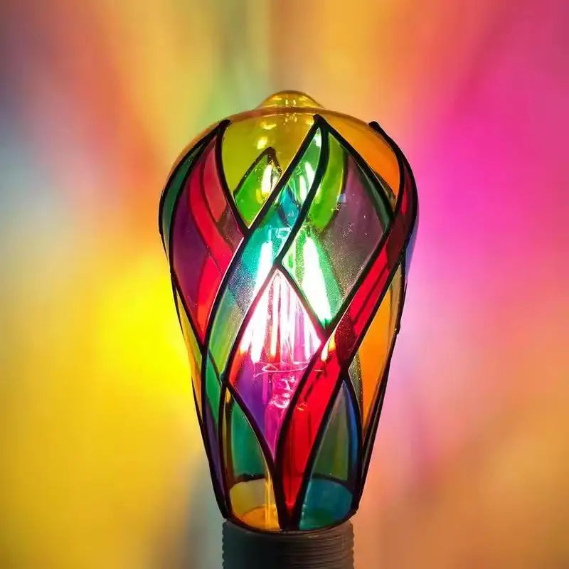 4W ST64 LED Mosaic Stained Glass Night Lamp – E26 Décor Bulb Decorative LED Bulb Nixie
