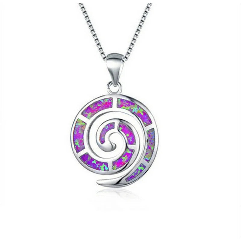 Glass Simulated Opal Pendant Necklace with Mood Tracker | Nixie Pendant Necklace Nixie