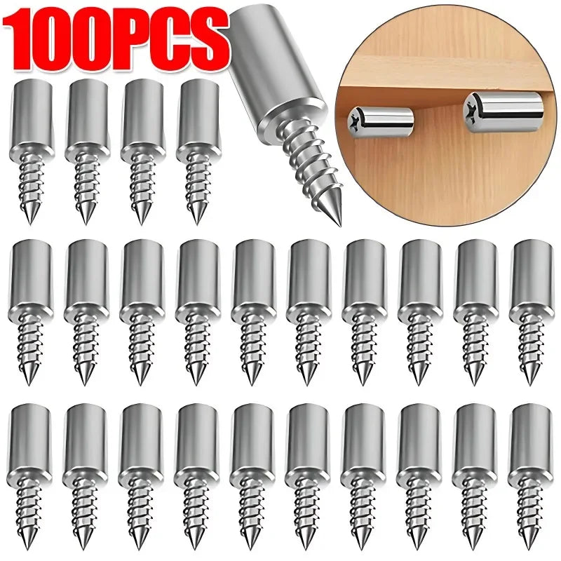 Shelf Support Pegs Self-Tapping Screws with Non-Slip Sleeve 50/100Pcs Shelf Support Pegs Nixie