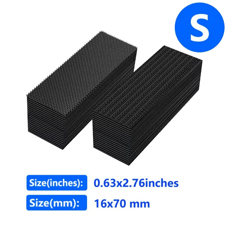 Double-Sided Hook & Loop Carpet Fixing Tape – Anti-Slip Mat Hook & Loop Fastener Tape Nixie Rectangle - 16x70mm 2Pcs-1pairs